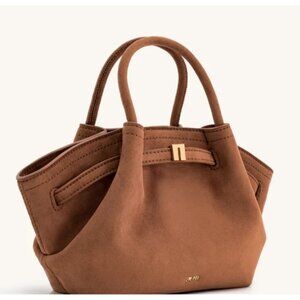 JW Pei Hana Mini Faux Suede Tote Bag Brown With Box